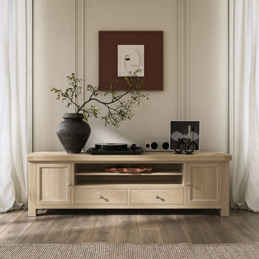 Newport Media Unit & Hutch - White Washed