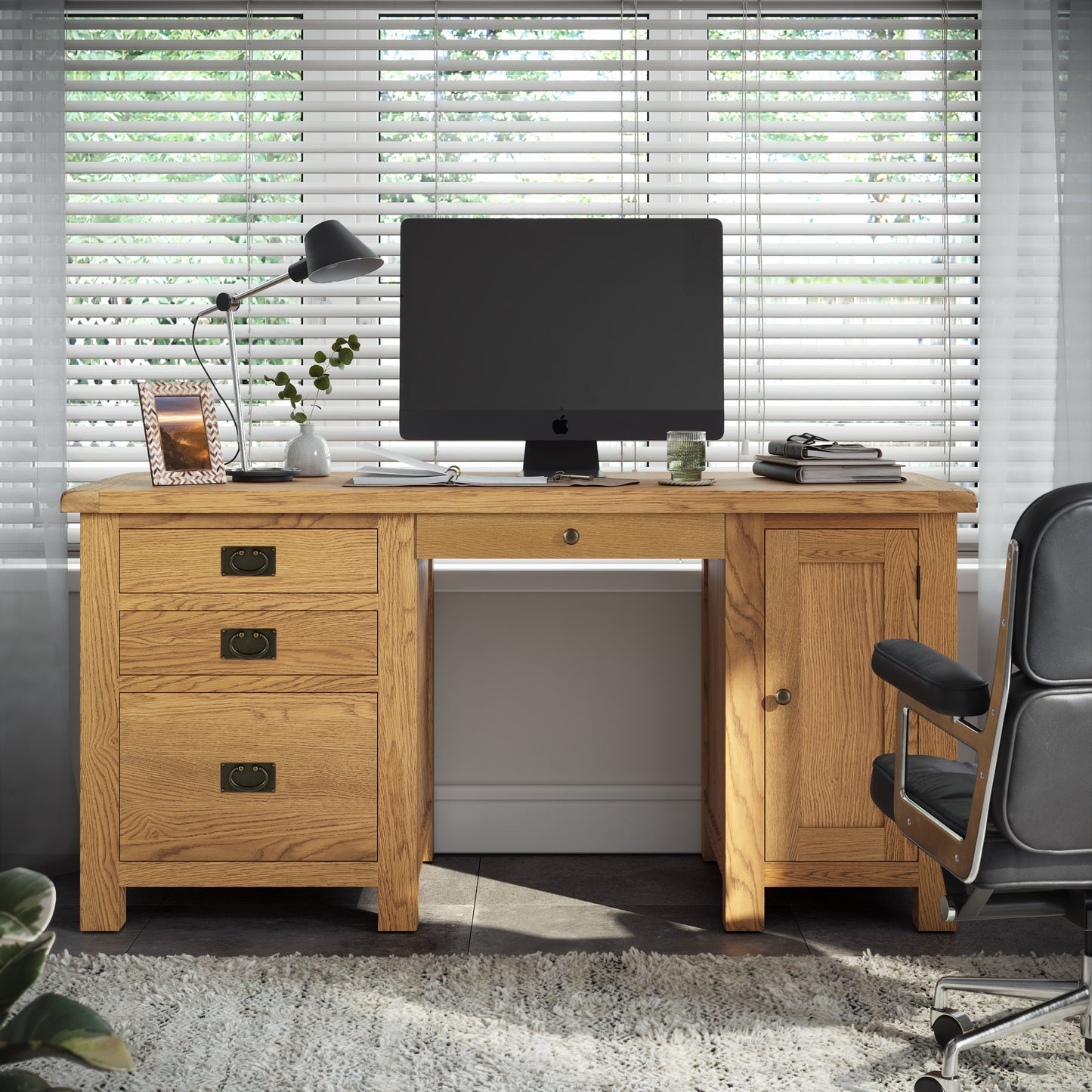 Spencer Desk - Slatted Oak