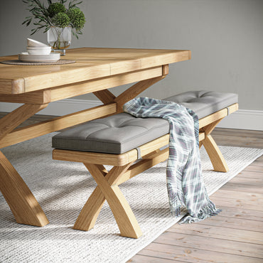 Newport Cross Dining Bench w/Cushion
