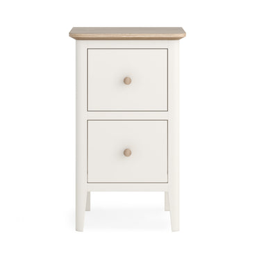 Harlo Narrow Bedside Table - Coconut White
