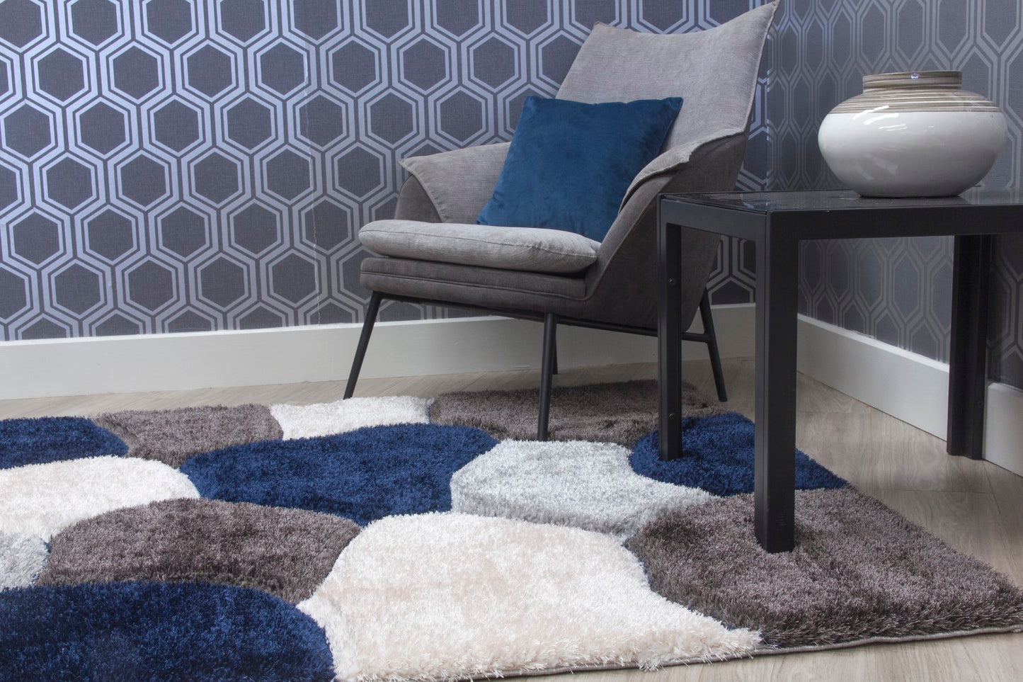 Lush Stones Rug Multi Navy
