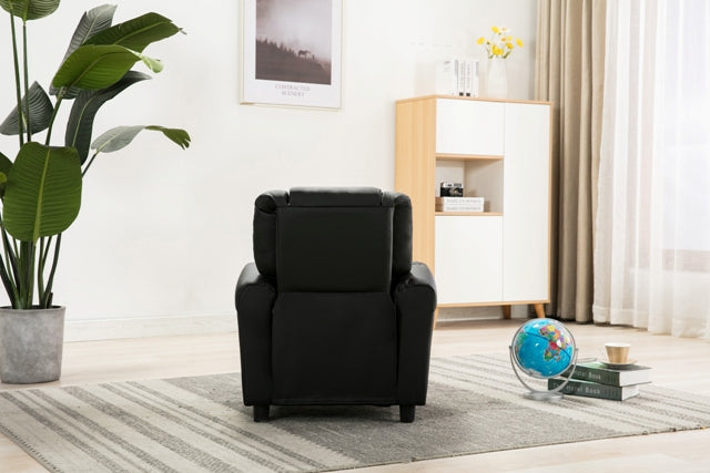 Kids Recliner With Cupholder - Black
