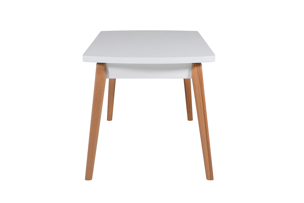 Mags Dining Table Extending 1800 - White Top Oak Leg