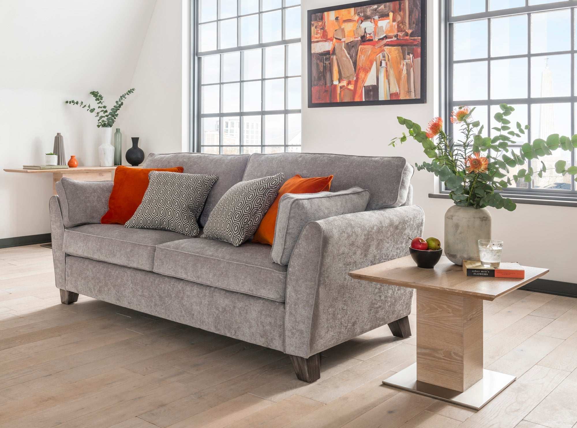 three seater sofa grey at mcvann furniture