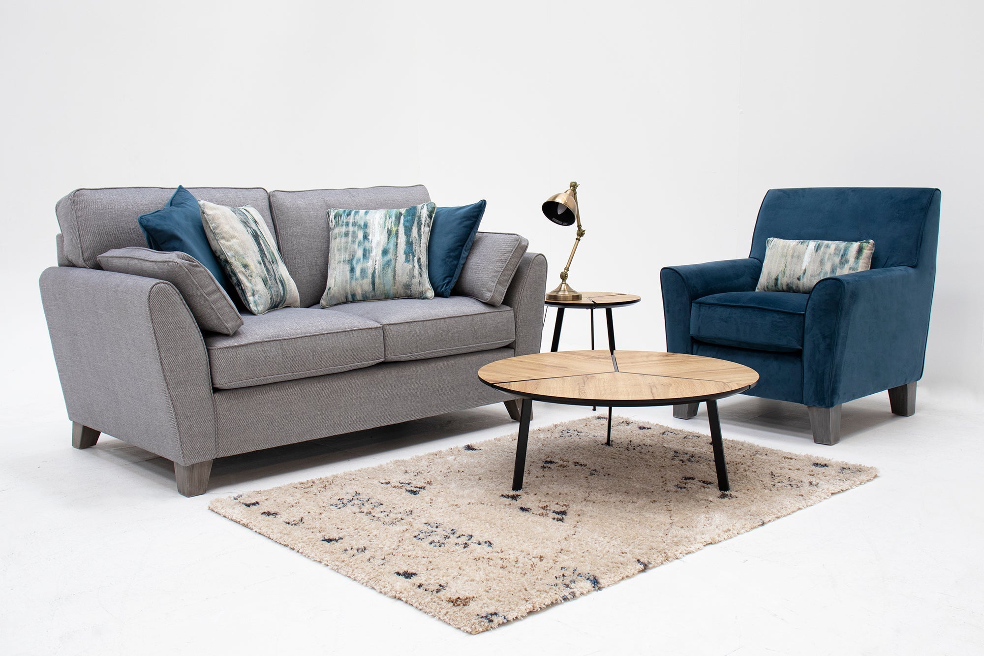 two seater sofa in grey at mcvann furniture