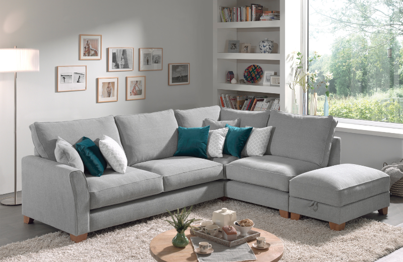light grey 2 seater sofa and armchair at mcvann furniture