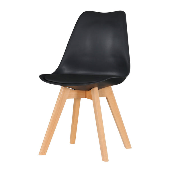 Eames Style Dining Chairs Black with padded seat Back in stock this April