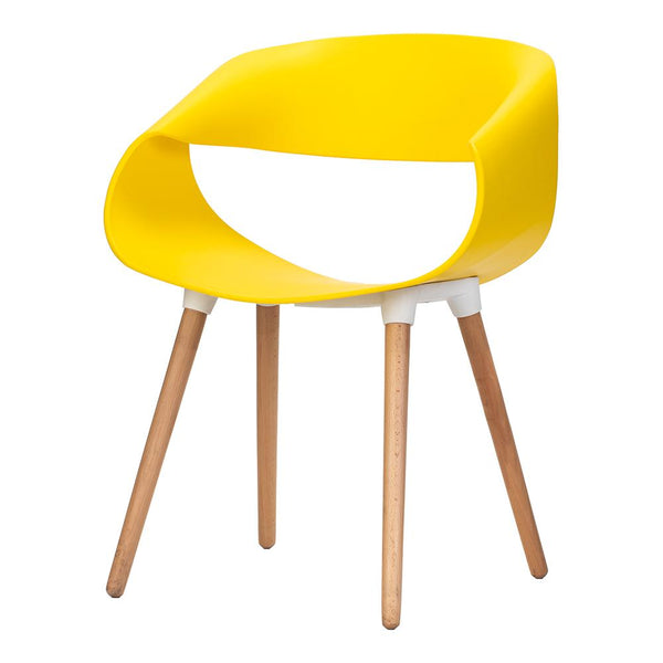 Celine Curl Ribbon Chair Yellow