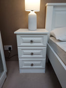 Cedar 3 Door Bedside Locker White
