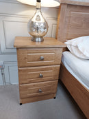 Cedar 3 Drawer Bedside Table 3 Drawer Oak