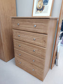 Cedar 5 Drawer Chest Oak