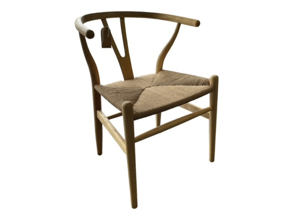 Newton Wishbone Dining Chair w/weave Seat Natural