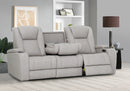 Jersey Electric Reclining 3 Seater Sofa with Tray & Power Headrest
