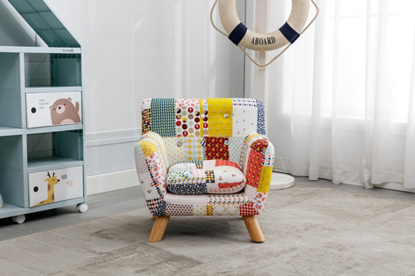 Ann Linen Patchwork Chair Floral