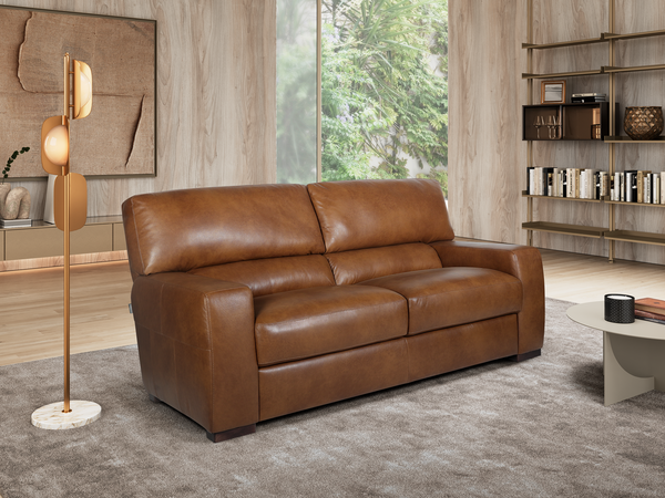 Ora Leather 2.5 Seater Sofa Tan
