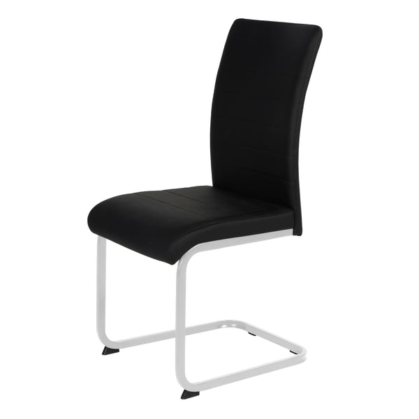 Leanne Chair Black PU Chrome Legs