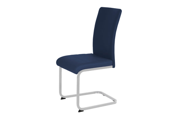Leanne Chair Blue PU Chrome Legs