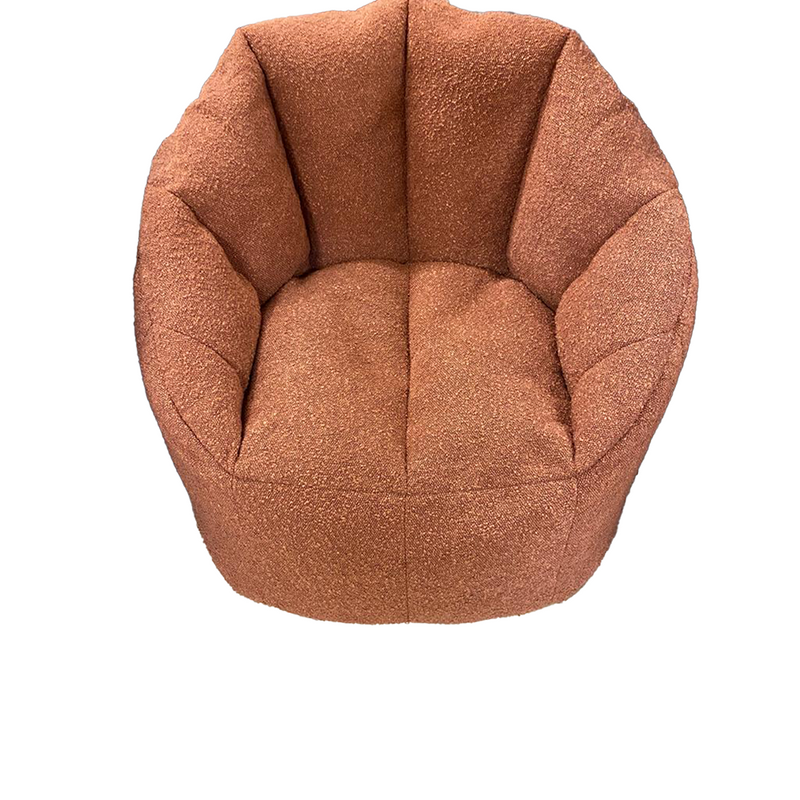 Snug Bean Bag Boucle Chair Rust
