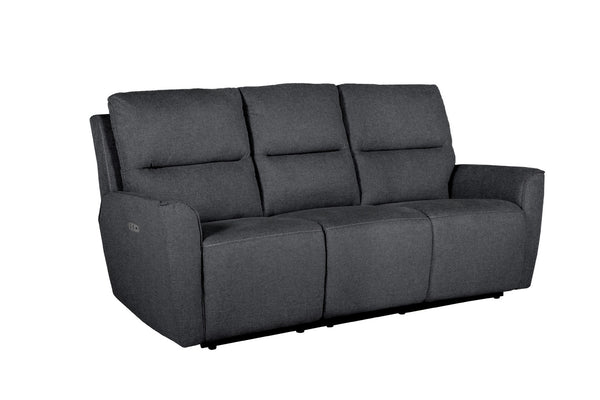 Carlos 3 Seater Sofa - Electric Recliner Wireless Charging Console  - Charcoal