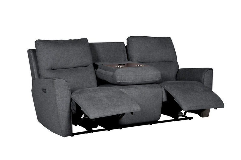 Carlos 3 Seater Sofa - Electric Recliner Wireless Charging Console  - Charcoal
