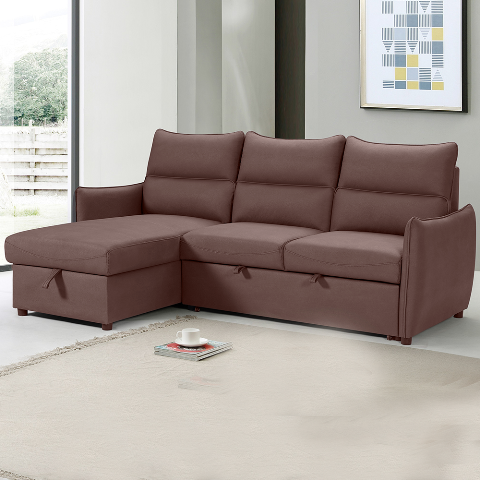 Cadiz Corner Sofa & Pull out Bed Chestnut