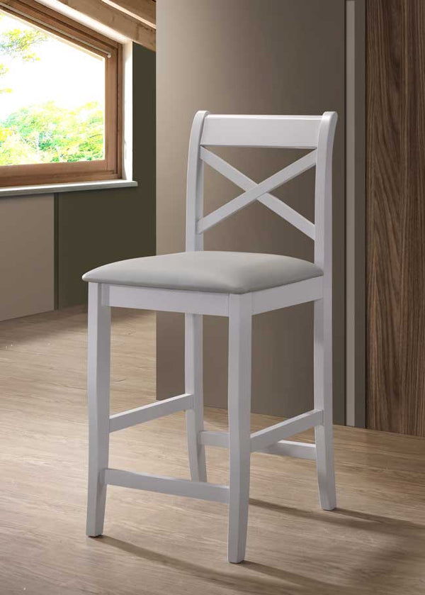 Monty Carlo Wooden Bar Stool Grey With PU Seat
