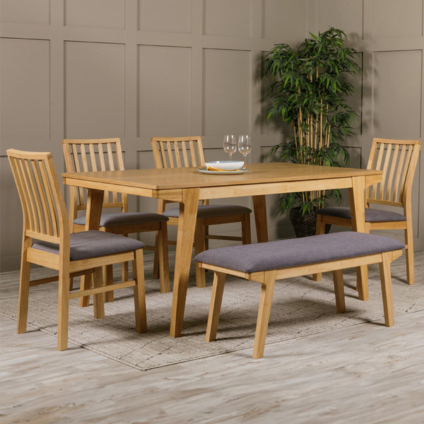 Jilly Dining Set 1 x Table, 4 x Dining Chairs, 1 x Bench