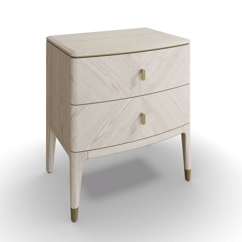 Darcy Bedside Table 2 Drawer - Stone