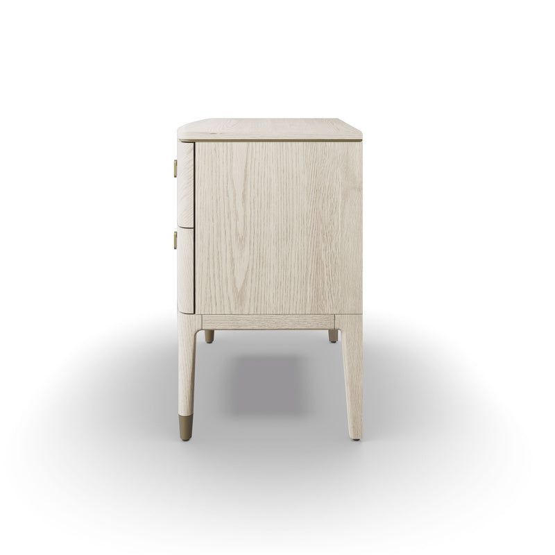 Darcy Bedside Table 2 Drawer - Stone