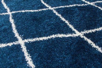 Fantasia Trellis Rug Blue/ White