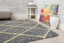 Fantasia Trellis Rug Dark Grey/Yellow