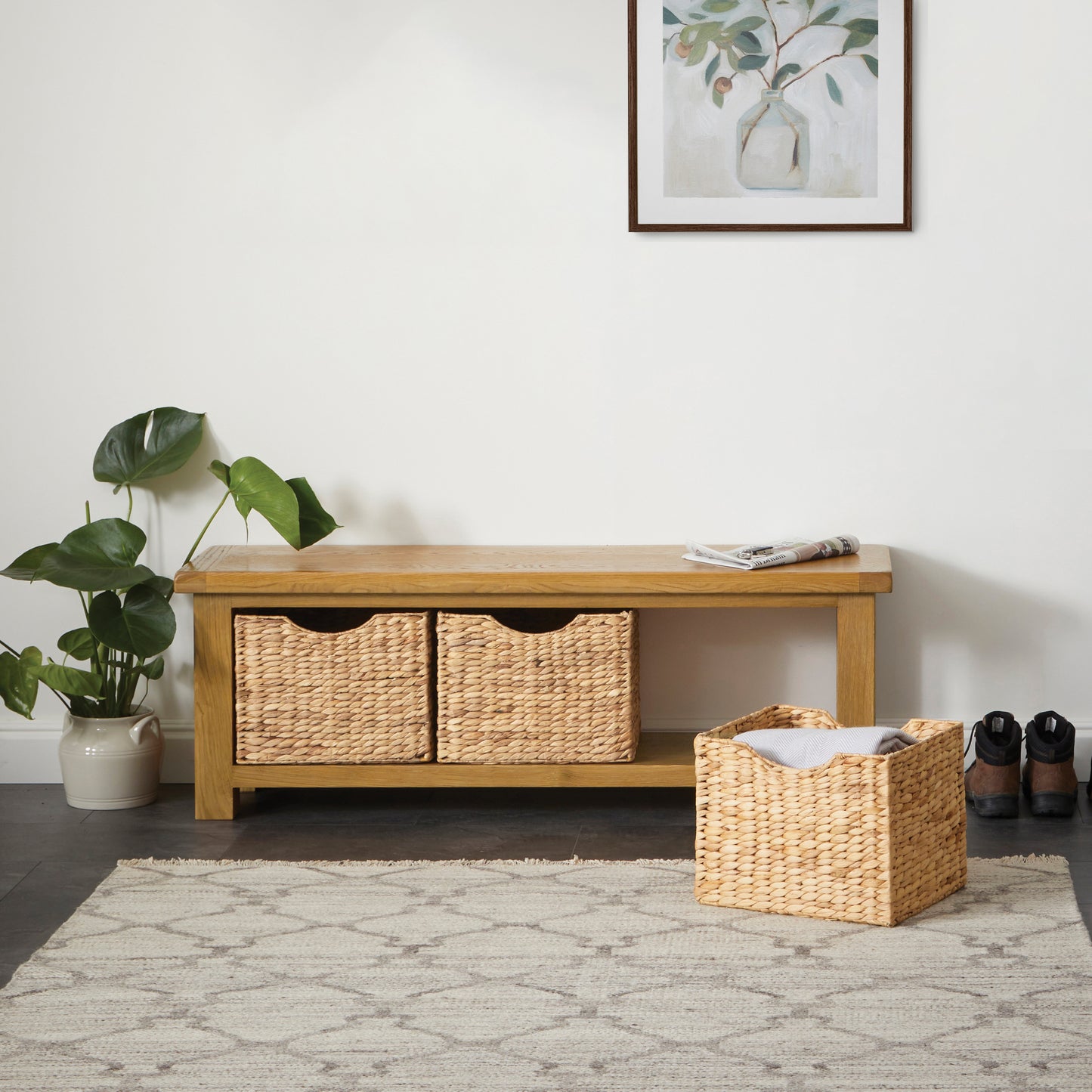 Spencer Bench With Baskets