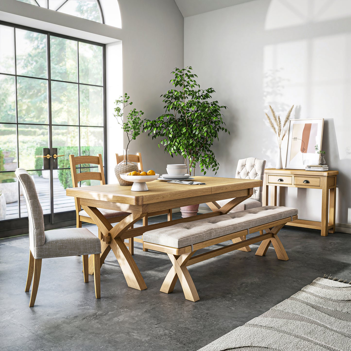 Newport Crossleg Ext Dining Table