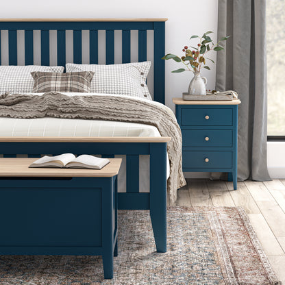 Harlo 3 Drawer Bedside Table - Navy