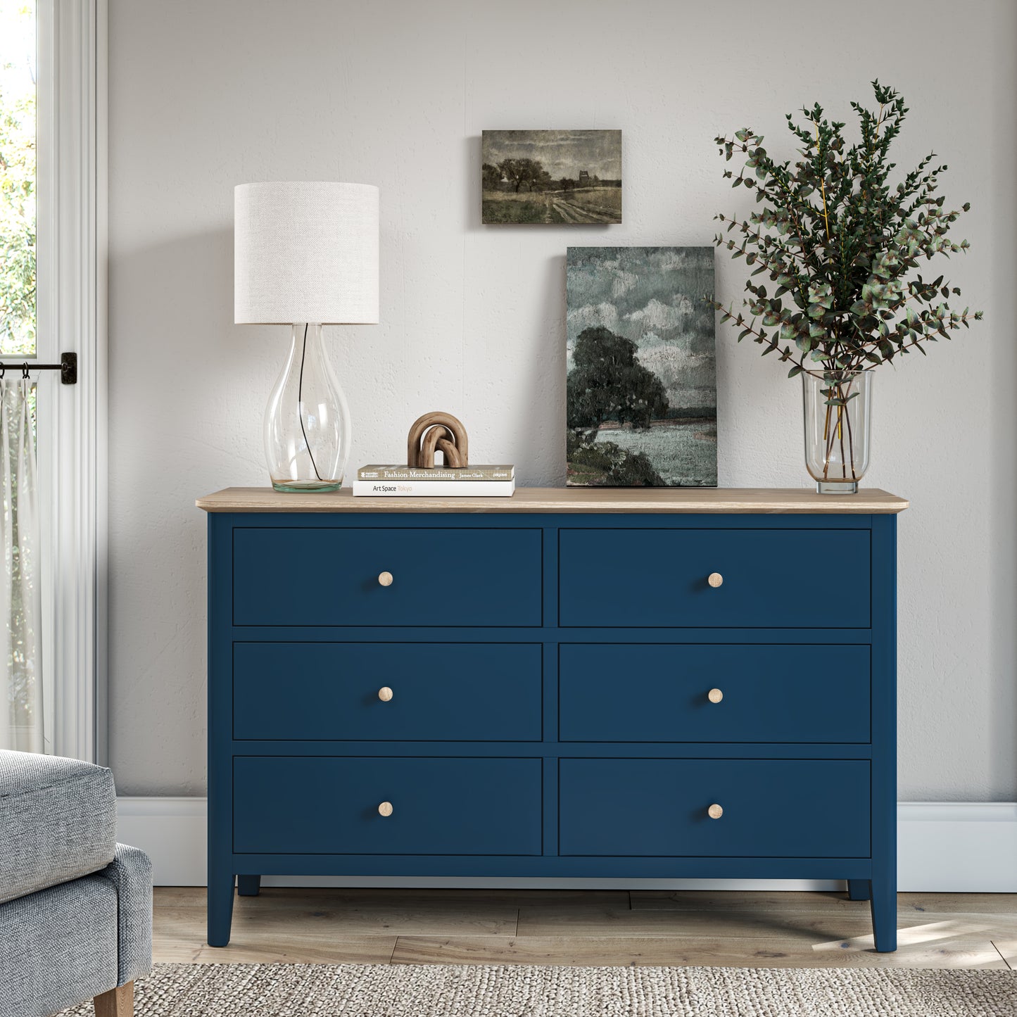 Harlo 6 Drawer Chest - Navy