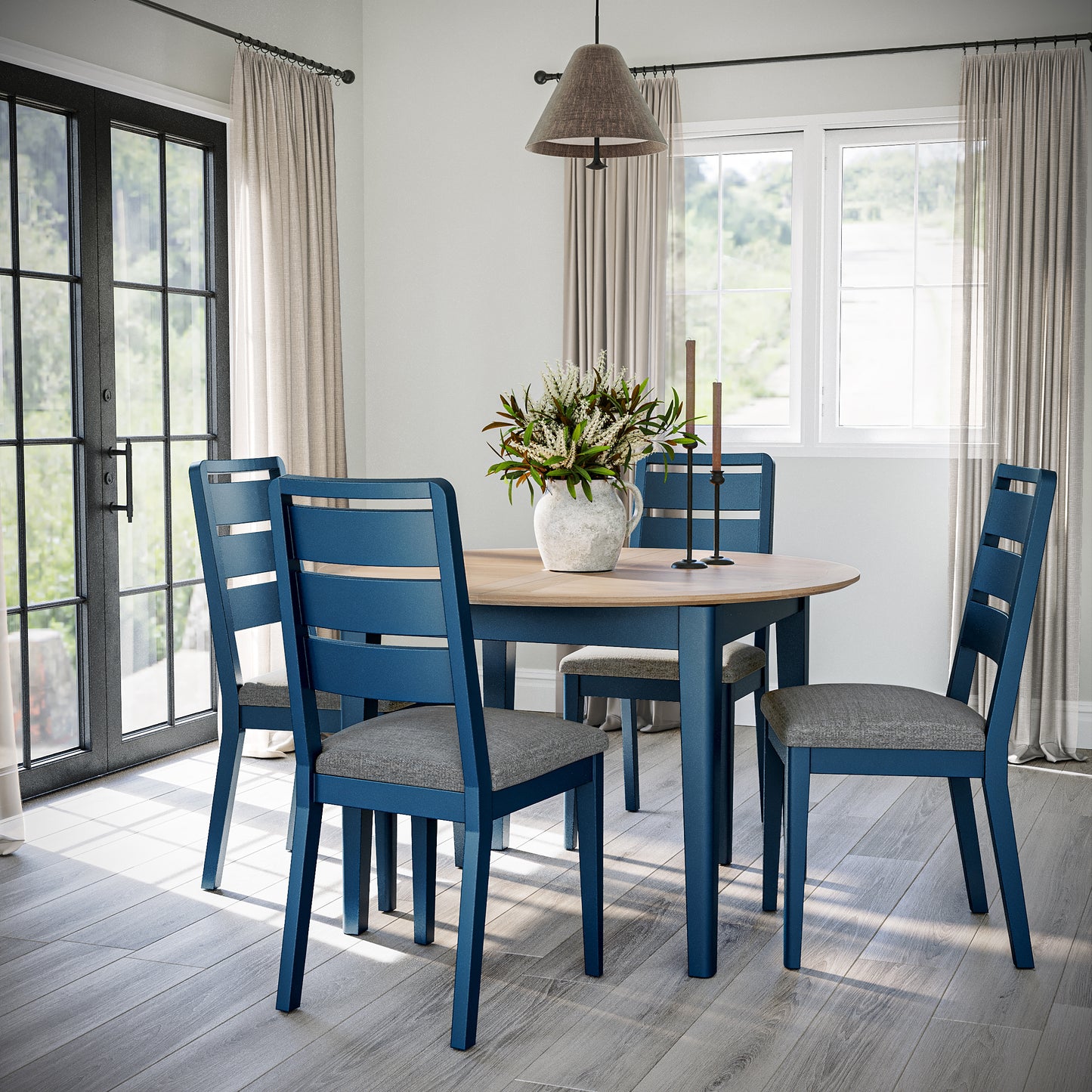 Harlo Extendable Round Dining Table - Navy