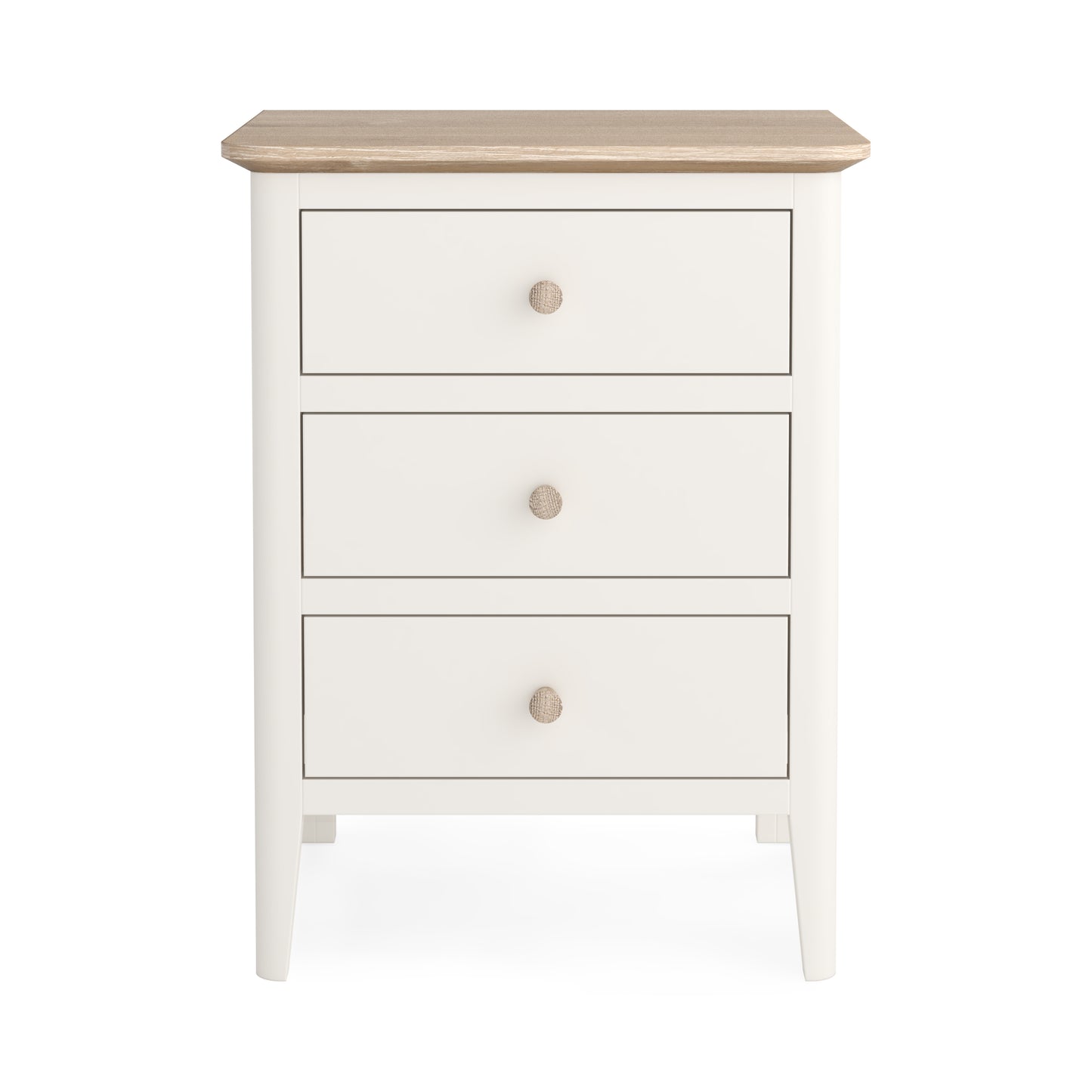 Harlo 3 Drawer Bedside Table - Coconut white