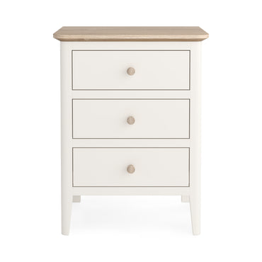 Harlo 3 Drawer Bedside Table - Coconut white