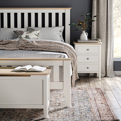 Harlo 3 Drawer Bedside Table - Coconut white