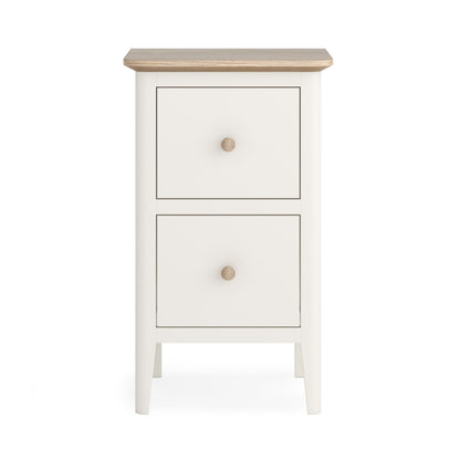 Harlo Narrow Bedside Table - Coconut White