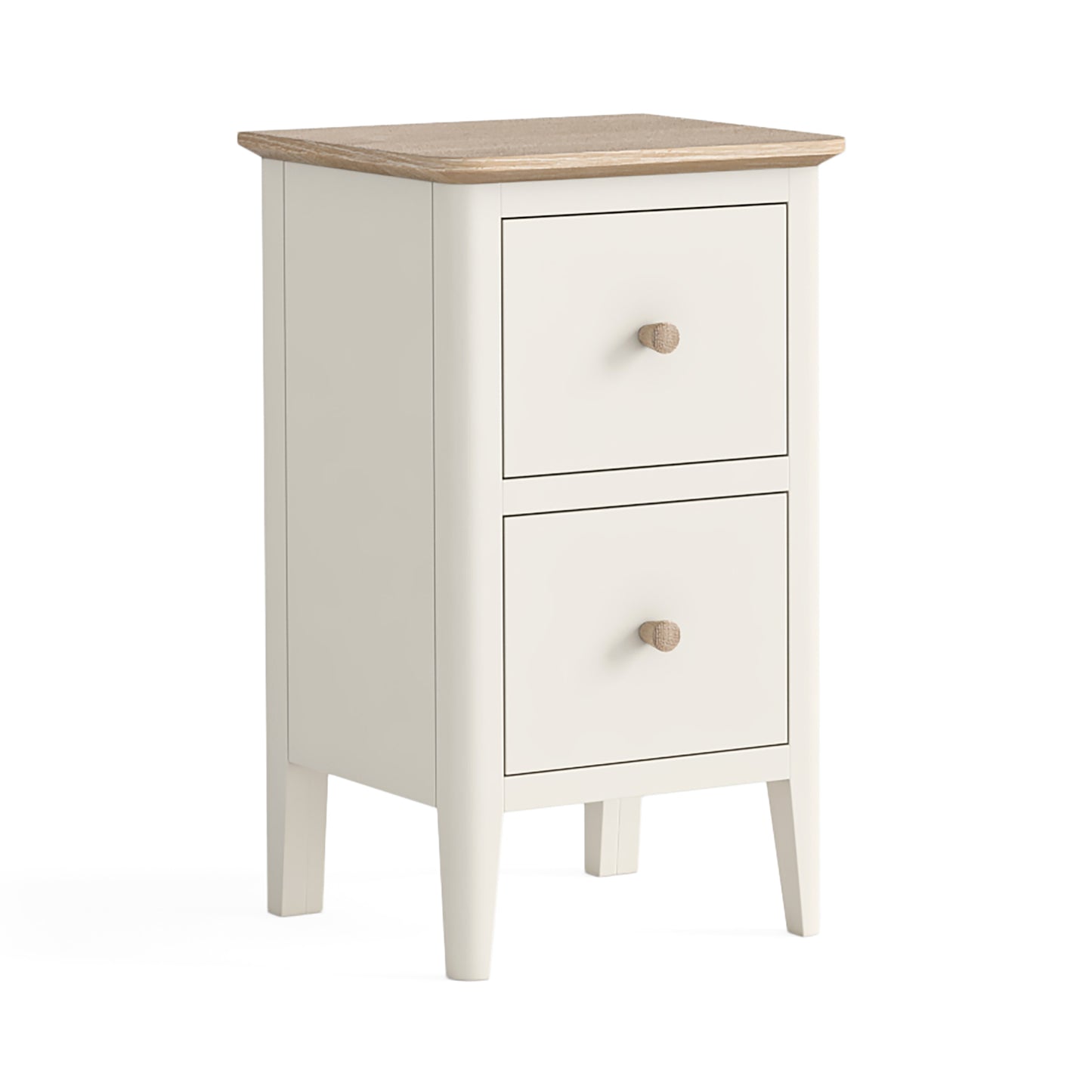 Harlo Narrow Bedside Table - Coconut White
