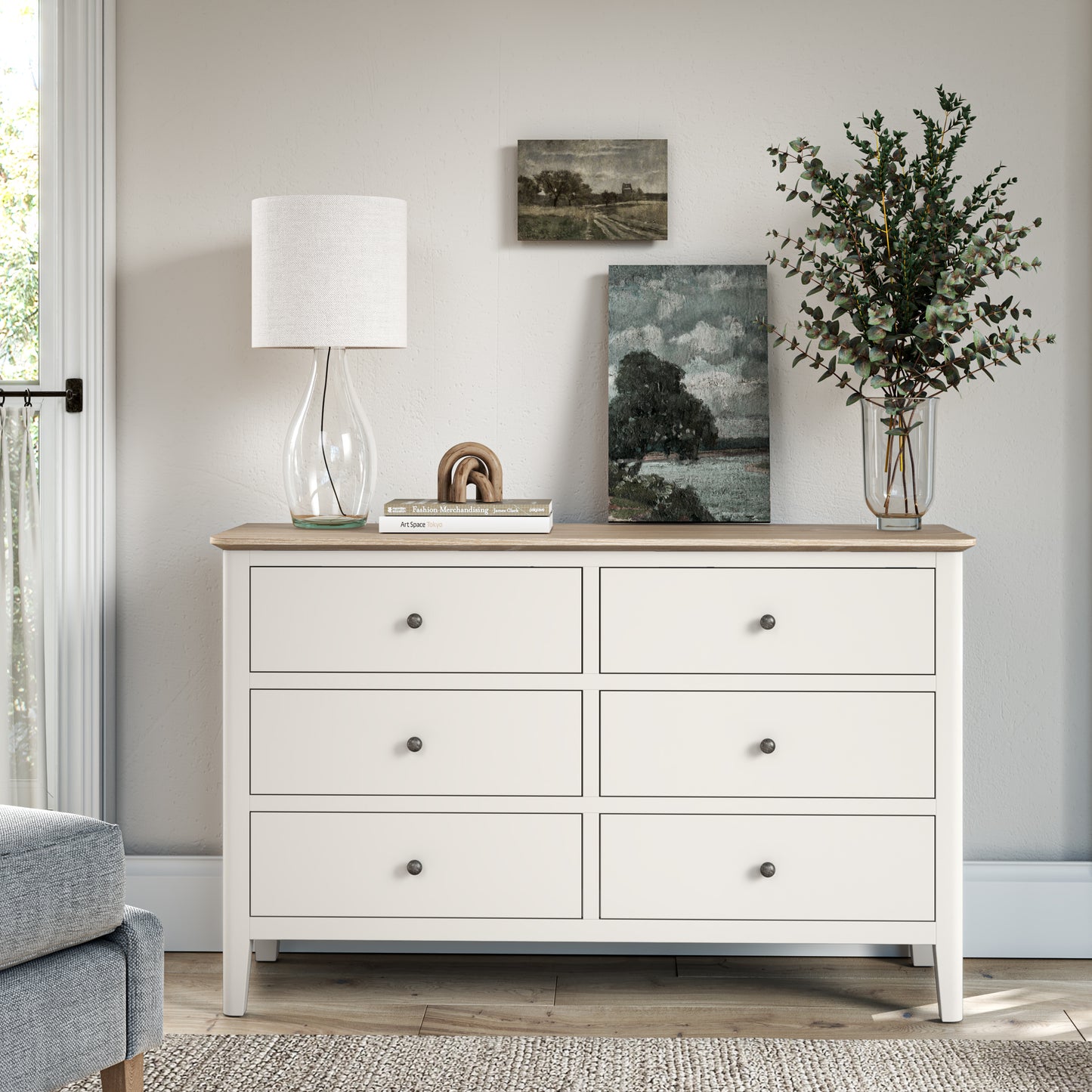Harlo 6 Drawer Chest - Coconut White