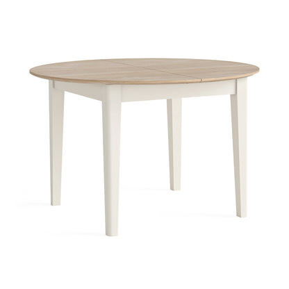 Harlo Extendable Round Dining Table - Coconut white