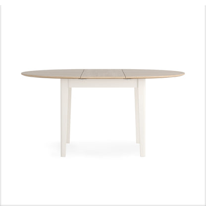 Harlo Extendable Round Dining Table - Coconut white