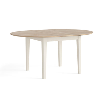 Harlo Extendable Round Dining Table - Coconut white
