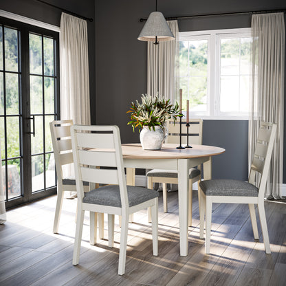 Harlo Extendable Round Dining Table - Coconut white