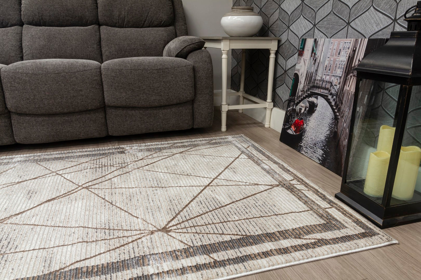 Glamour Art Deco Rug Beige