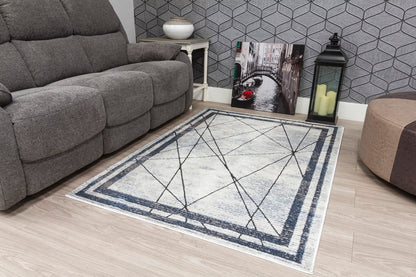 Glamour Art Deco Rug Blue