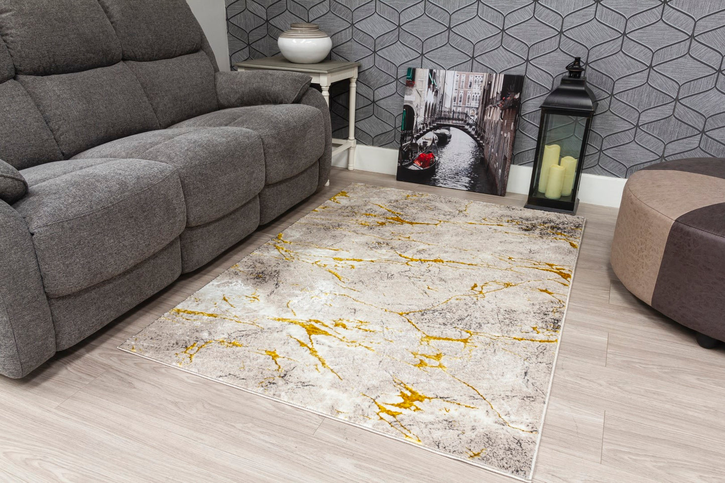 Glamour Marble Rug Ochre