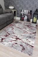 Glamour Marble Rug Red